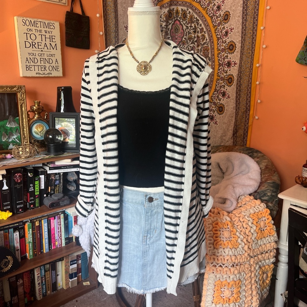 Striped Black and White Women's Sweater
